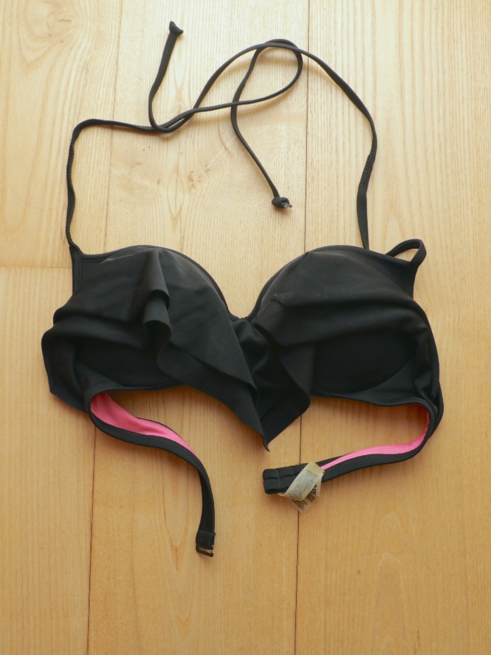 PINK ruffle bikini top | S